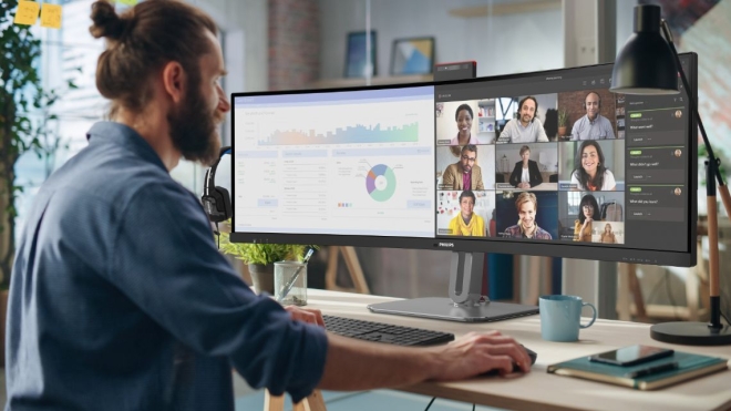 Philips lança novo monitor com webcam com enquadramento automático