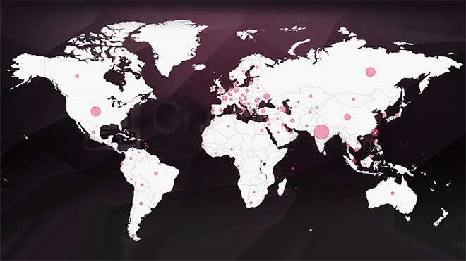 Mapa de Infeção do ransomware WannaCry