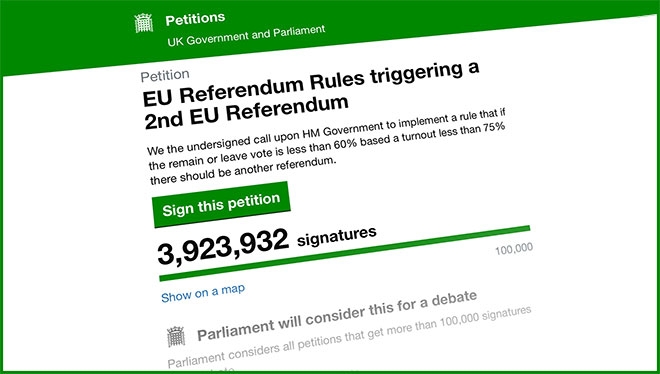 Brexit - Petição para novo referendo atacada por bots